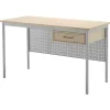 Lærerbord Combi 1400x700 mm Birk på alugrå understel