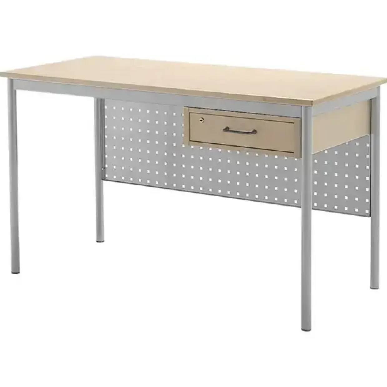 Lærerbord Combi 1400x700 mm Birk på alugrå understel