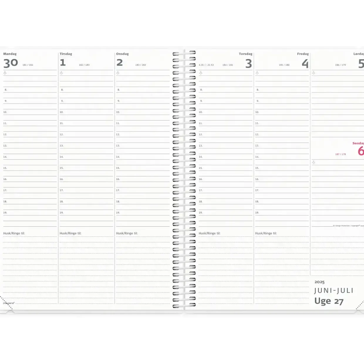 Lærerkalender 2025/2026, Mayland, 21,5 x 16 x 2,5 cm A5, 2i1, 26813010
