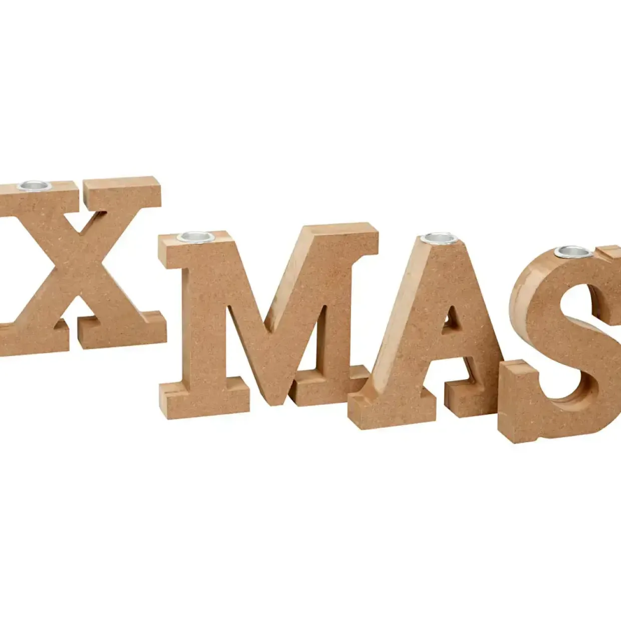 Lysestage X-MAS højde 14,5 cm, tykkelse 3,2 cm - 4 stk
