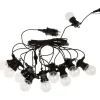 Lyskæde, 300cm, sort, med 10 LED pærer - 2 stk