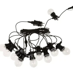 Lyskæde, 300cm, sort, med 10 LED pærer - 2 stk