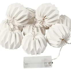 Lyskæde - LED Lampeskærme - Hvid - 100cm - Ø75mm