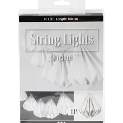 Lyskæde LED med lampeskærme hvid dråbe L:100cm Ø65mm