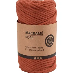 Macramé snor L: 55 m diam. 4 mm brændt orange 330 g