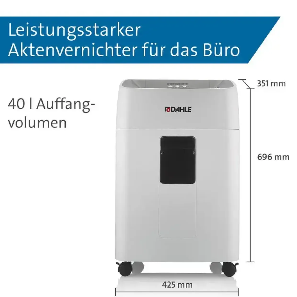 Makuleringsmaskine, Dahle ShredMATIC SM 300, 40 L, grå