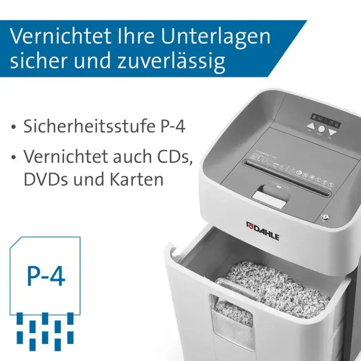 Makuleringsmaskine, Dahle ShredMATIC SM 300, 40 L, grå