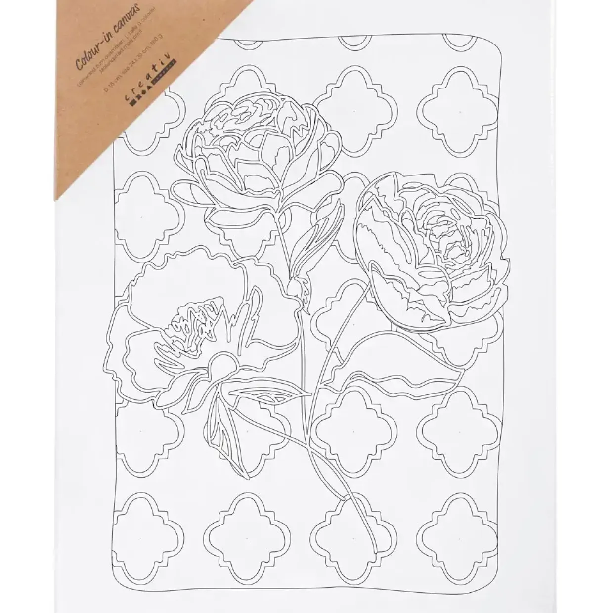 Malerlærred med print, Roser, D: 1,6 cm, str. 24x30 cm, 360 g - 1 stk