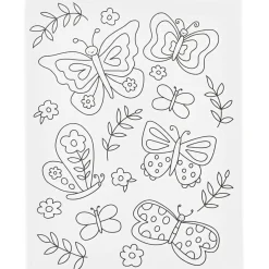 Malerlærred med print, Sommerfugle, D: 1,6 cm, str. 24x30 cm, 360 g - 1 stk