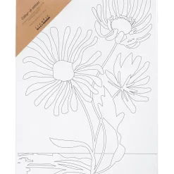 Malerlærred med print, Store blomster, D: 1,6 cm, str. 24x30 cm, 360 g - 1 stk