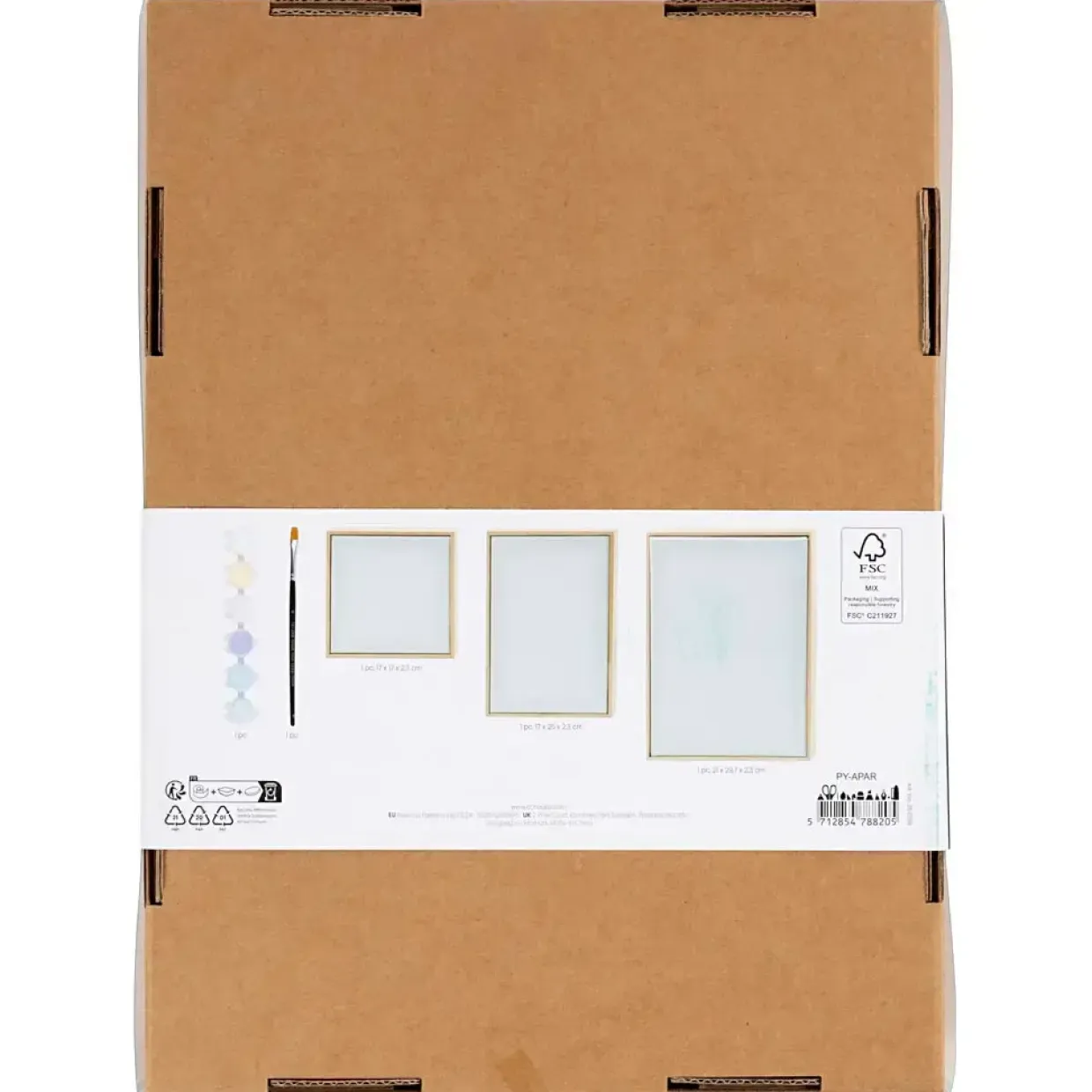 Malerlærred, 3 størrelser, inkl. pastelfarver, 1 pk.