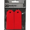 Manillamærker billige, rød, str. 3x8 cm, 220 g, 20stk.