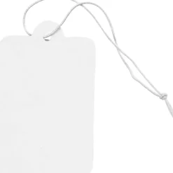Manillamærker med snor 25x40mm hvid - 100 stk