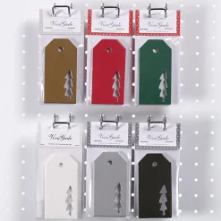 Manillamærker størrelse 5 x 10 cm 300 gram juletræ - 6 x 10 pakker
