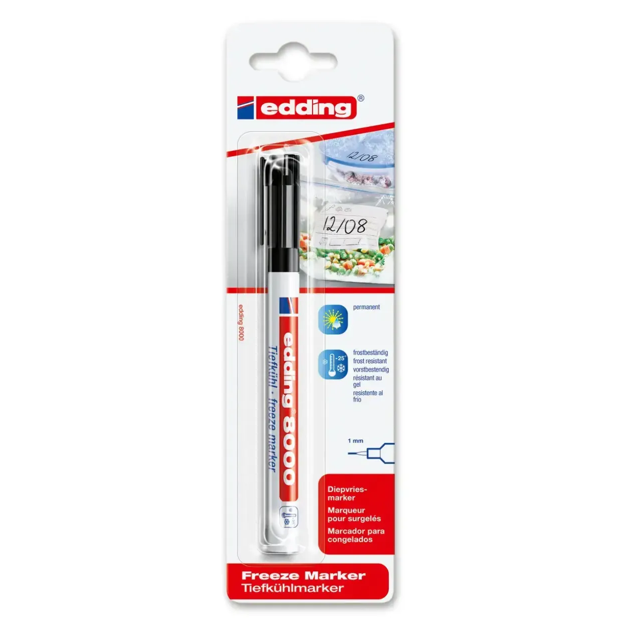 Marker Edding 8000 Freeze sort stregbr. 1mm
