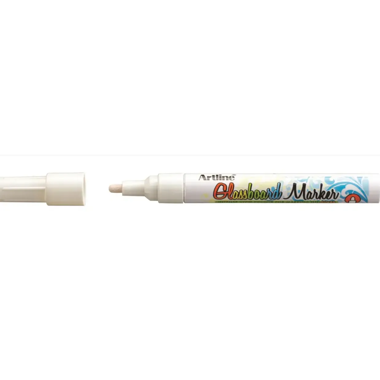 Marker til glastavle - Artline Glassboard EPG4 hvid 2 mm streg - 12 stk