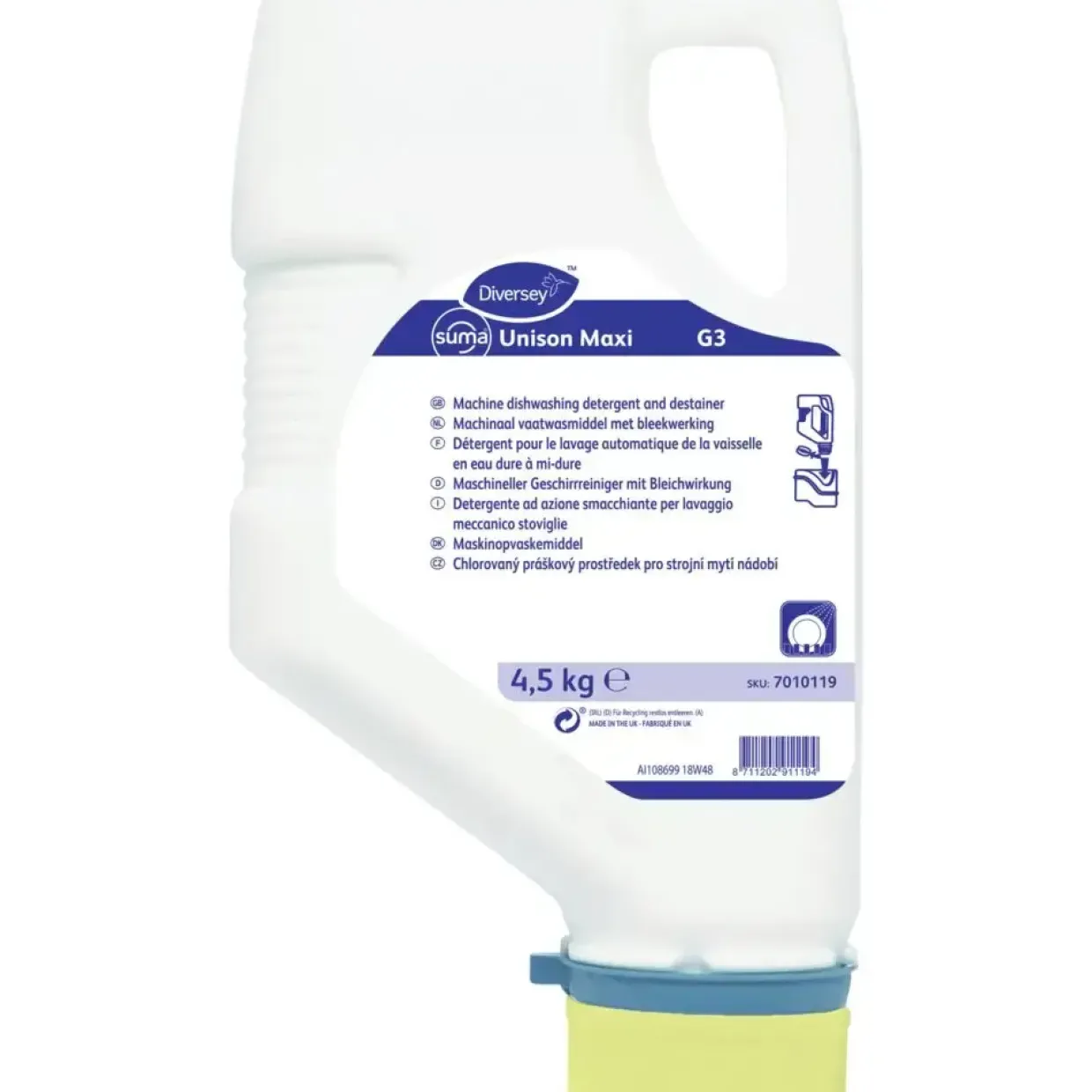 Maskinopvask - Diversey Suma Unison Maxi G3 - med klor - 4,5 kg - 3 stk