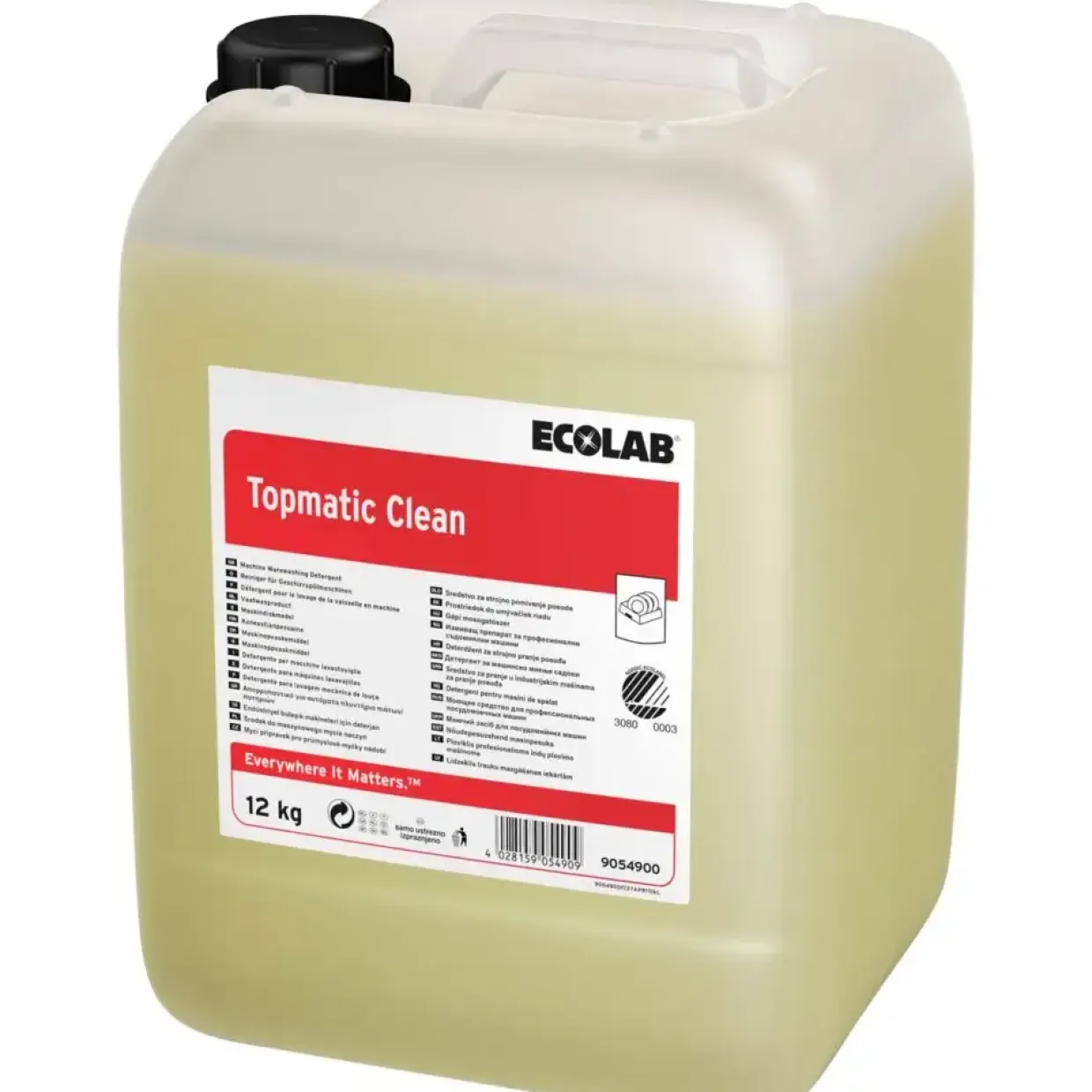 Maskinopvask - Ecolab Topmatic Clean - Uden klor, med farve, uden parfume - 12 kg