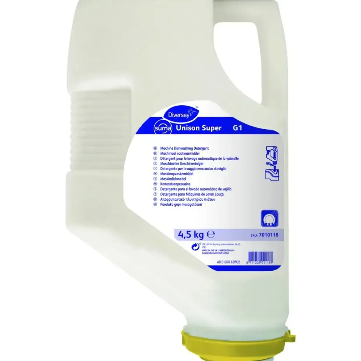 Maskinopvaskemiddel - Suma Unison Super G1 - Uden klor - 4,5 kg - 3 stk