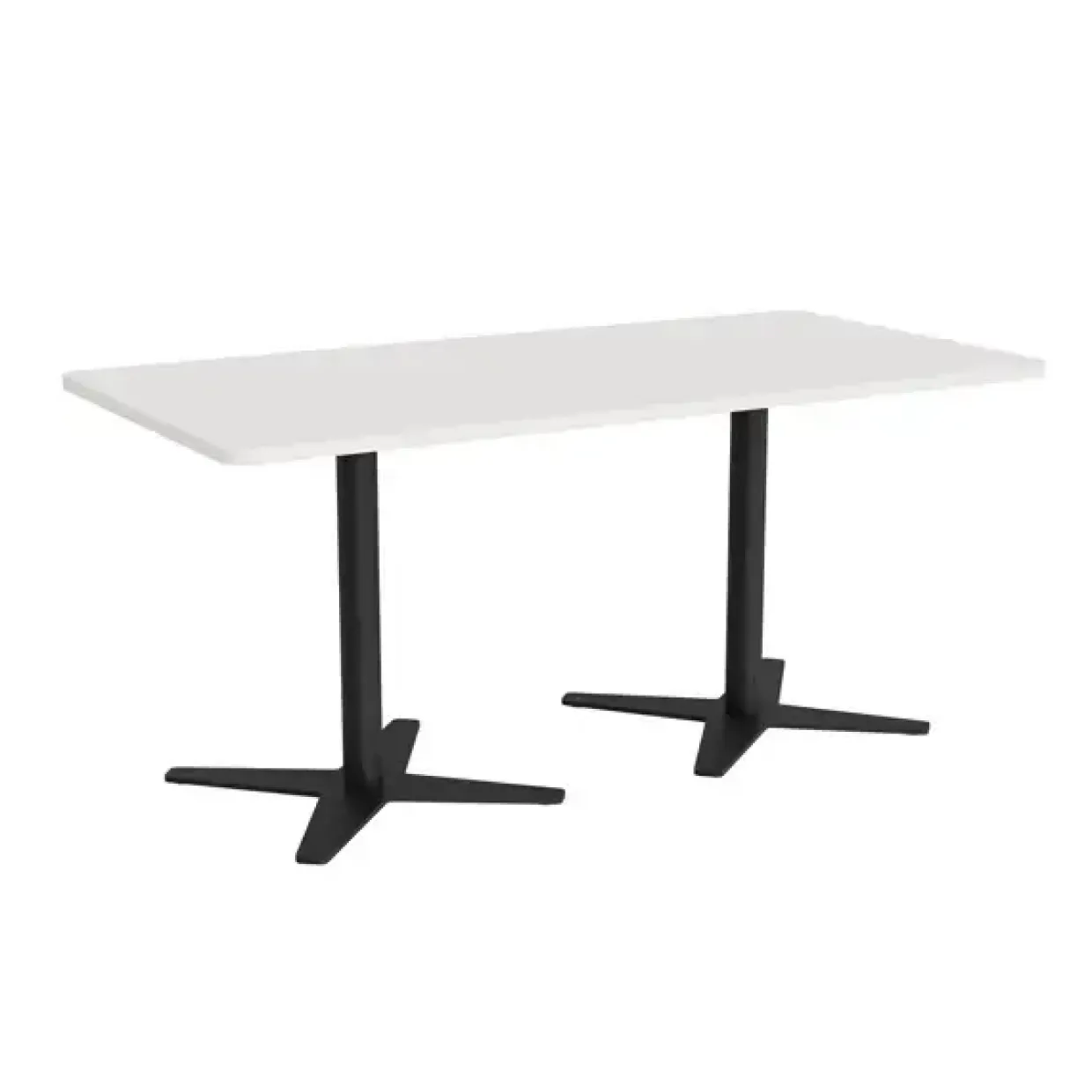Mødebord DNA, Hvid 1600x800 mm rektangulær, Alugråt understel