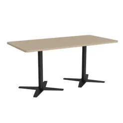 Mødebord DNA, Lys eg 1600x800 mm rektangulær, Sort understel