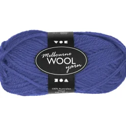 Melbourne Uldgarn, L: 92 M, pind 4-5,5, blå, 50 g/ 1 ngl.