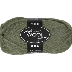 Melbourne Uldgarn, L: 92 M, pind 4-5,5, mørk grøn, 50 g/ 1 ngl.