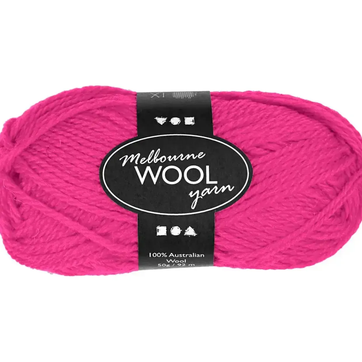 Melbourne Uldgarn, L: 92 M, pind 4-5,5, neon pink, 50 g/ 1 ngl.