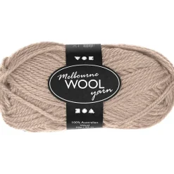 Melbourne uldgarn længde 92 meter beige - 50 gram