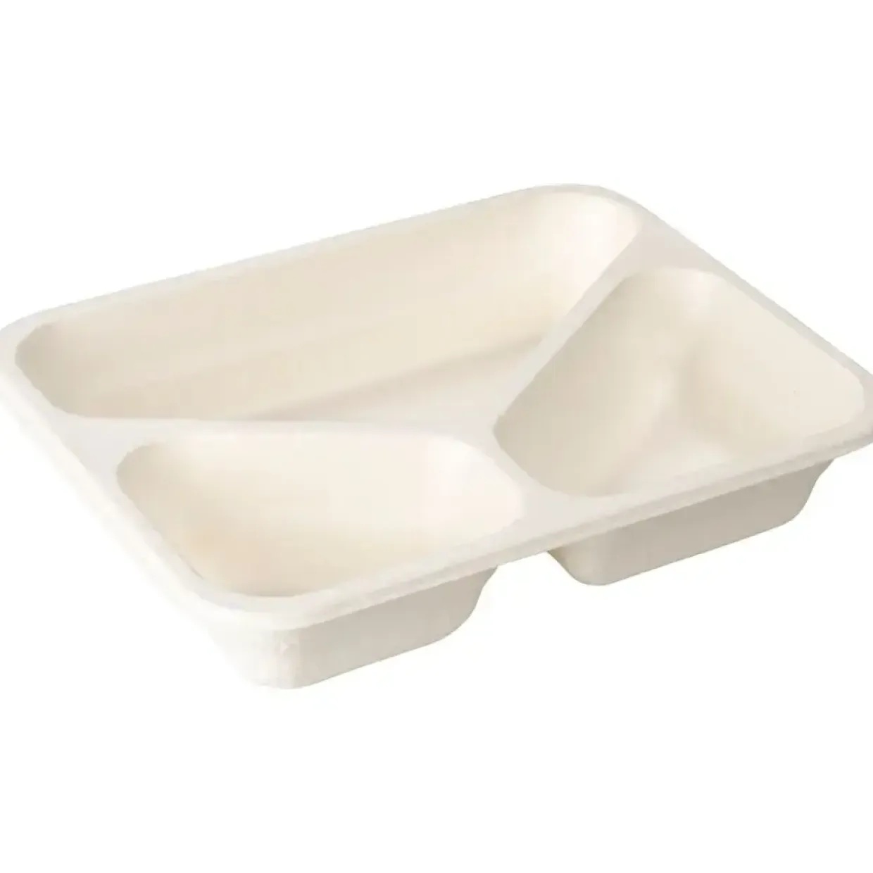 Menubakke, 22,5x17,7x4,5cm, hvid, cellulose, 3-rums - 168 stk