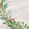 Middagsserviet, Dunisoft, Winter Greenery, 1/4 fold, 40x40cm, flerfarvet - 360 stk