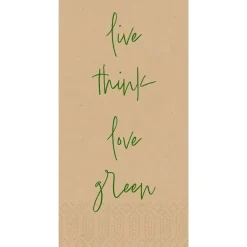 Middagsserviet, Love Green, 3-lags, 1/8 fold, 40x40cm, natur, nyfiber - 1250 stk