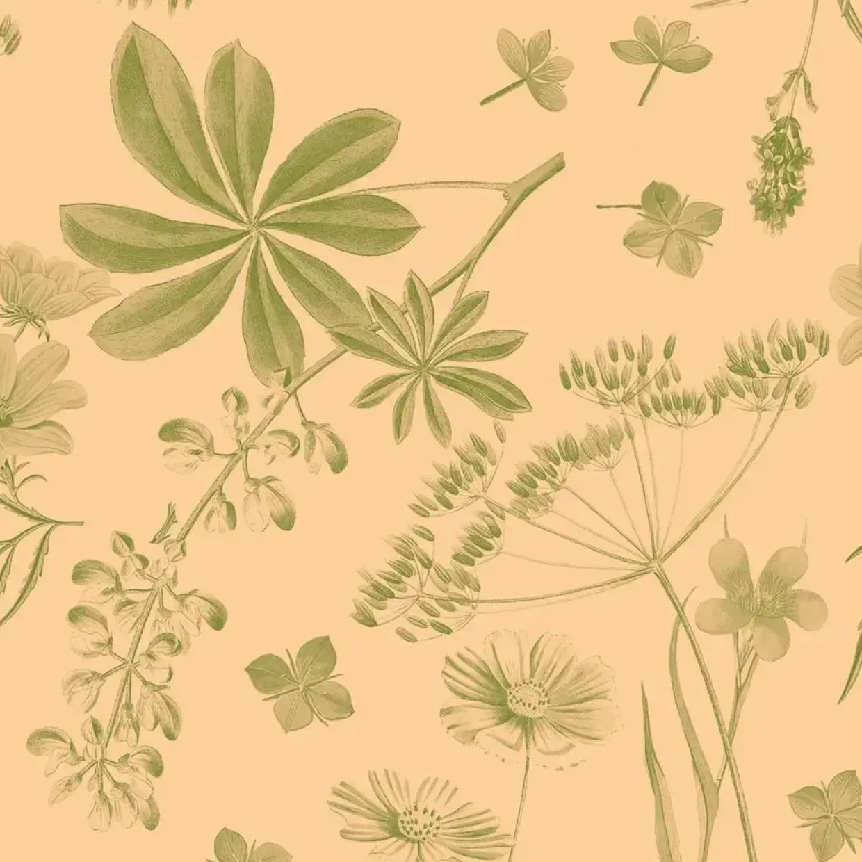 Middagsserviet, Opus Flora, 1/4 fold, 40x40cm, flerfarvet, airlaid - 300 stk