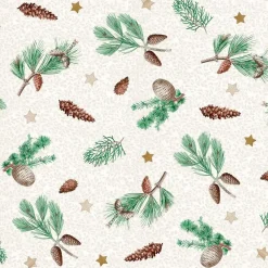 Middagsserviet, Pine Season, 3-lags, 1/4 fold, 40x40cm, flerfarvet, nyfiber - 600 stk