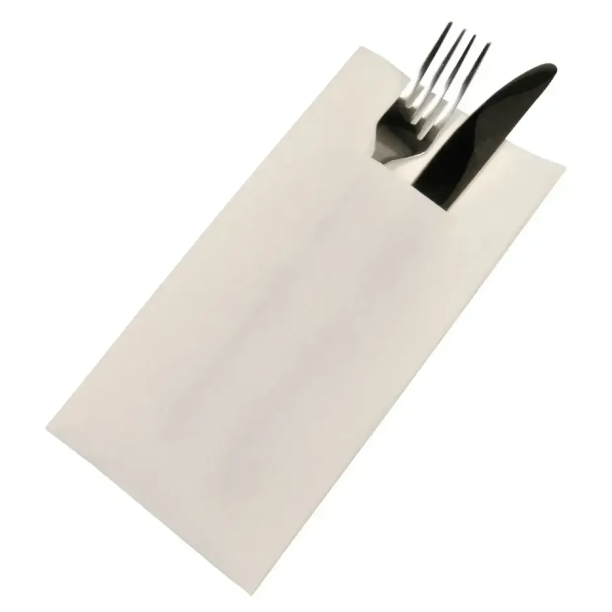 Middagsservietter - med bestiklomme hvid 40x40 cm - 300 stk