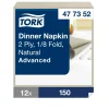 Middagsservietter - Tork 477352 Advanced 2-lags 1/8 fold 39x39cm - 1800 stk