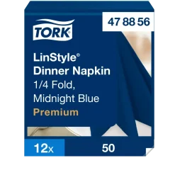 Middagsservietter 39x39 cm - Tork 478856 - Premium Linstyle® Midnight Blue - 12x50 stk