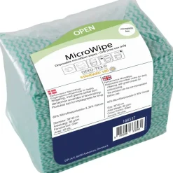 Mikrofiberklude MicroWipe 38x40cm grøn engangs - 500 stk