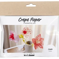 Mini DIY Kit Crepepapir, Blomster, pastelfarver - 1 pk