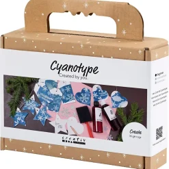 Mini DIY Kit Cyanotypi, Gavemærker, blå, sølv, 1 pk.