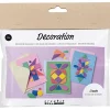 Mini DIY Kit Dekoration, Dekorerede kort , blå, grøn, pink
