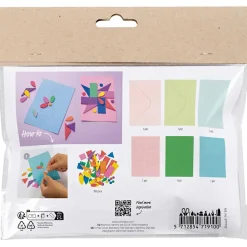 Mini DIY Kit Dekoration, Dekorerede kort , blå, grøn, pink