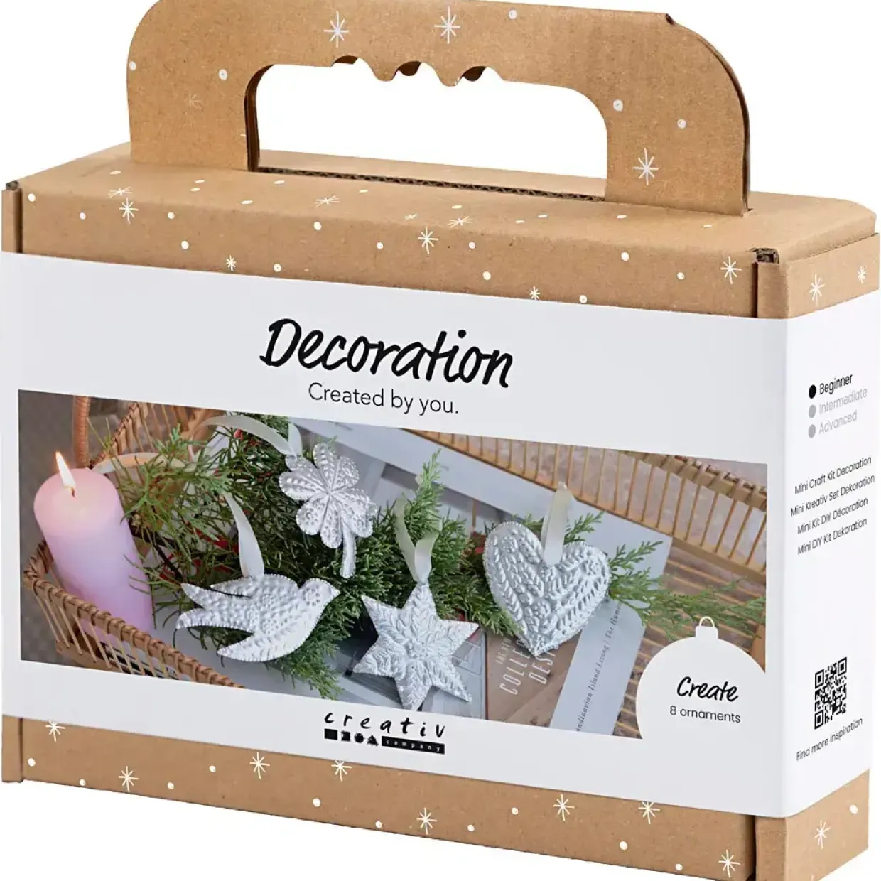 Mini DIY Kit Dekoration, Juleophæng, sølv metal, 1 pk.