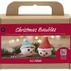 Mini DIY Kit Julekugler, Rød og grøn nisse