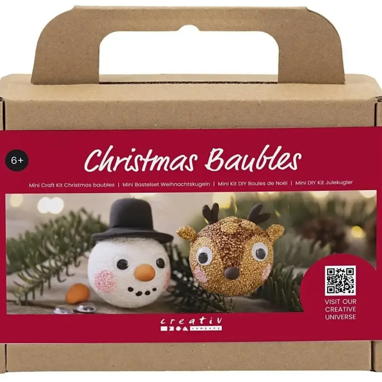Mini DIY Kit Julekugler, Rensdyr og snemand