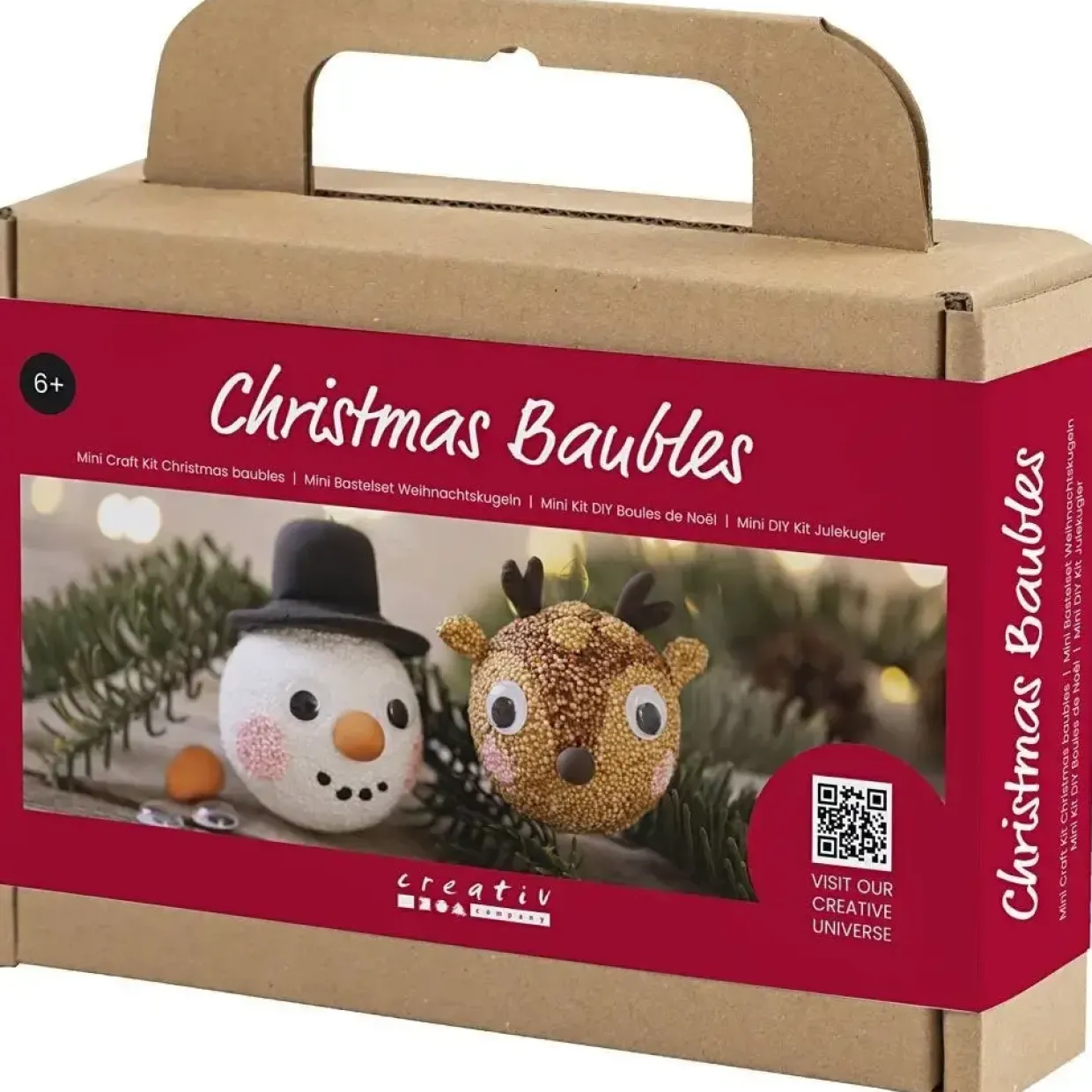 Mini DIY Kit Julekugler, Rensdyr og snemand