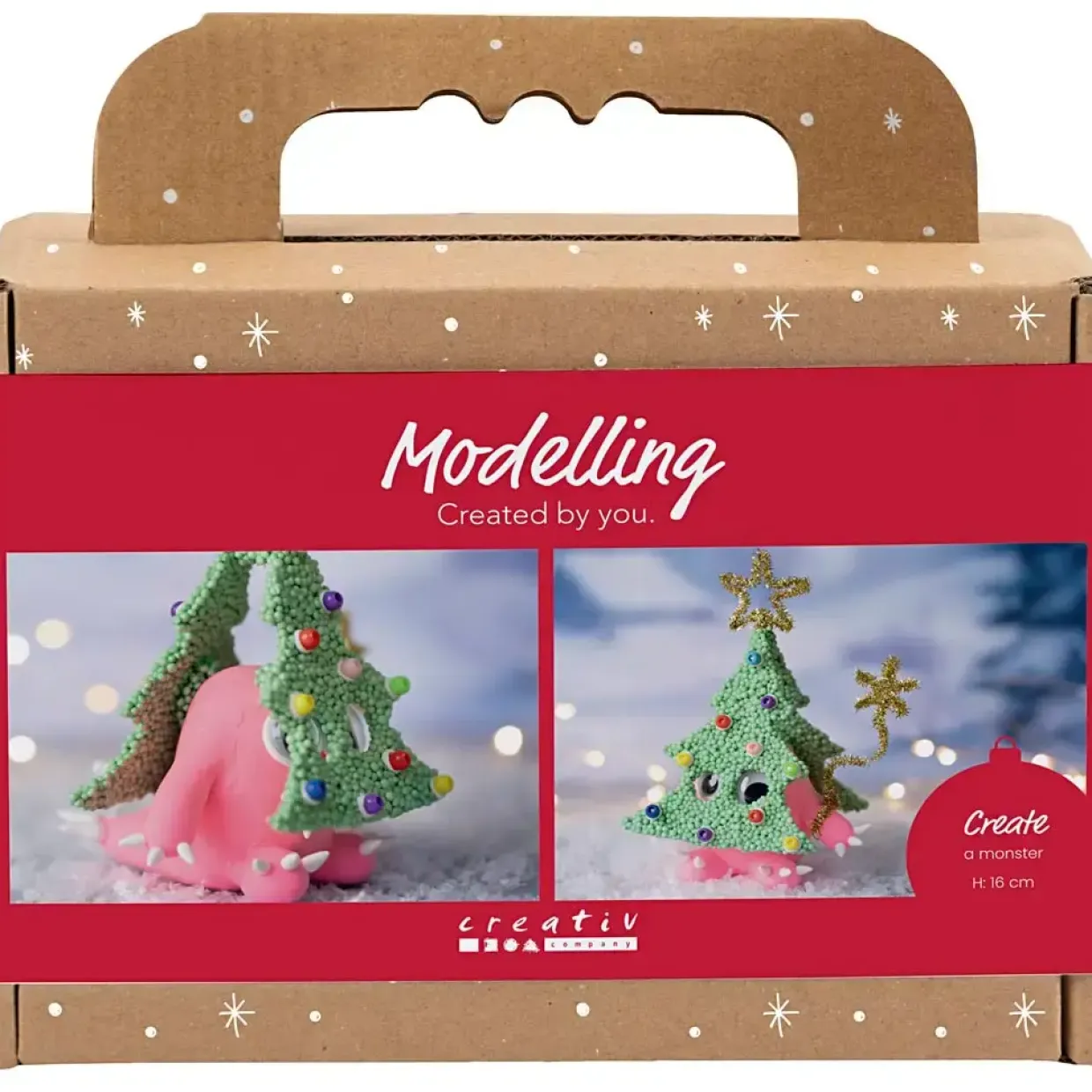 Mini DIY Kit Modellering, Juletræsmonster, ass. farver, 1 pk.