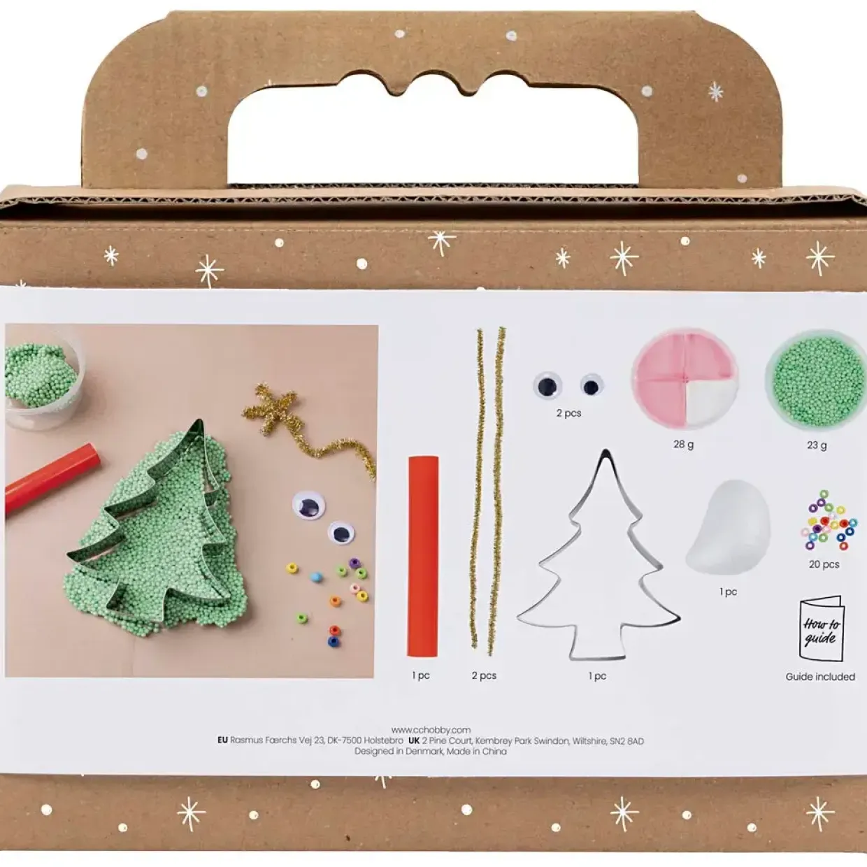Mini DIY Kit Modellering, Juletræsmonster, ass. farver, 1 pk.