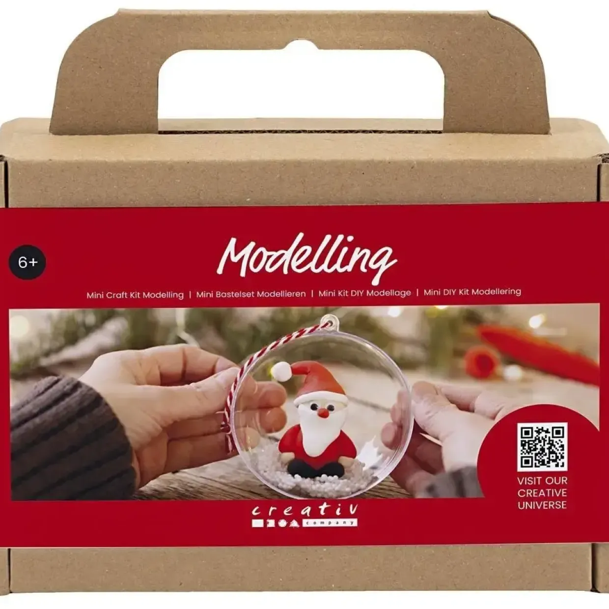 Mini DIY Kit Modellering, Julemand, rød/hvid