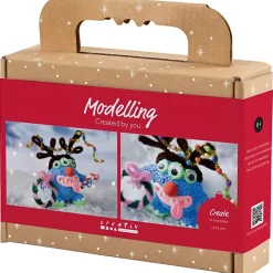 Mini DIY Kit Modellering, Rensdyrmonster, ass. farver, 1 pk.